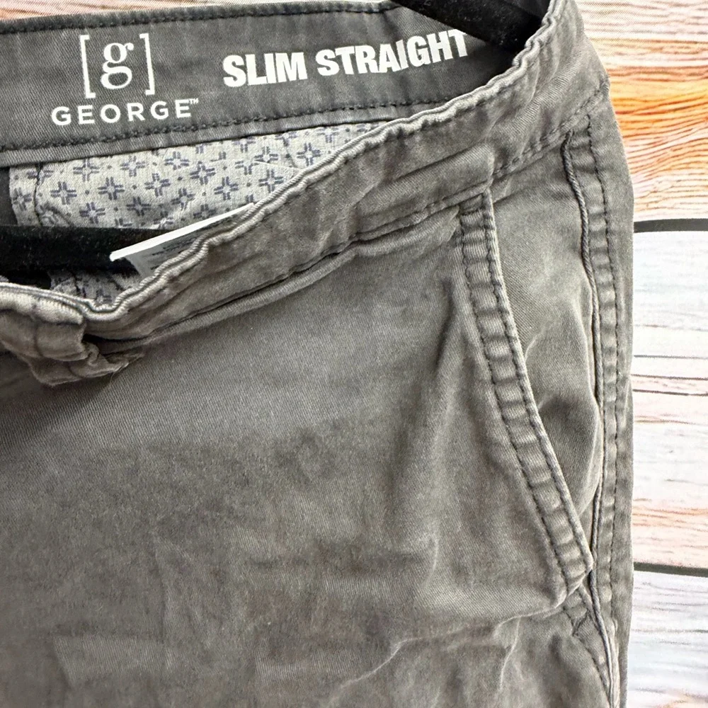 George Slim Straight‎ Charcoal Men Jeans
